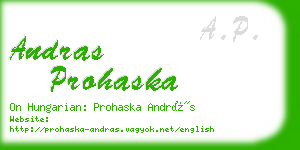 andras prohaska business card